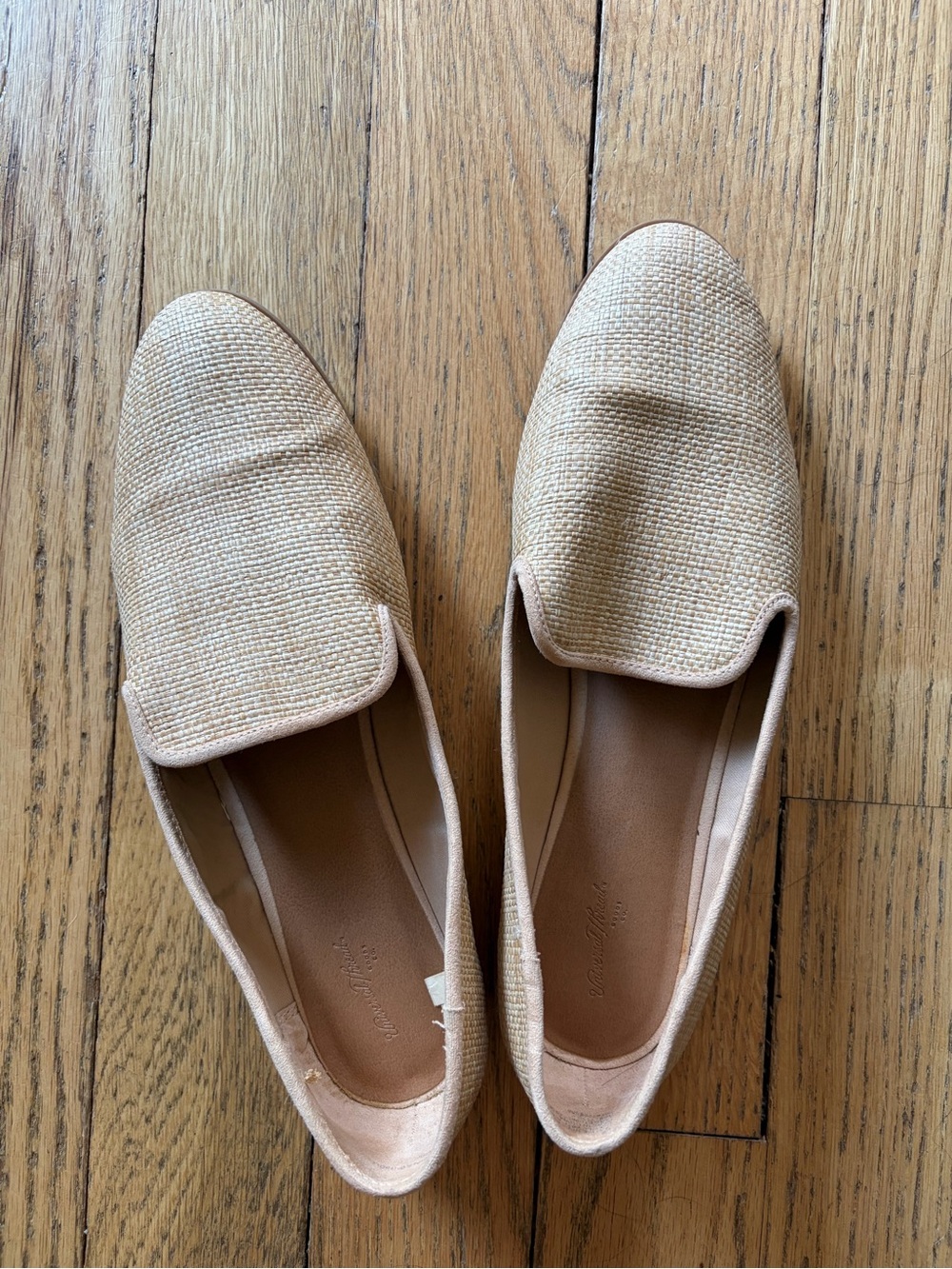 Women’s Tan Woven Slip-On Loafers